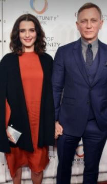 Lea Craig brother Daniel Craig and sister-in-law Rachel Weisz at an event.